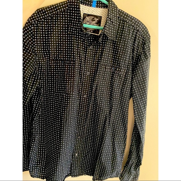 Geometric Print Men’s long sleeve button up - Picture 1 of 2